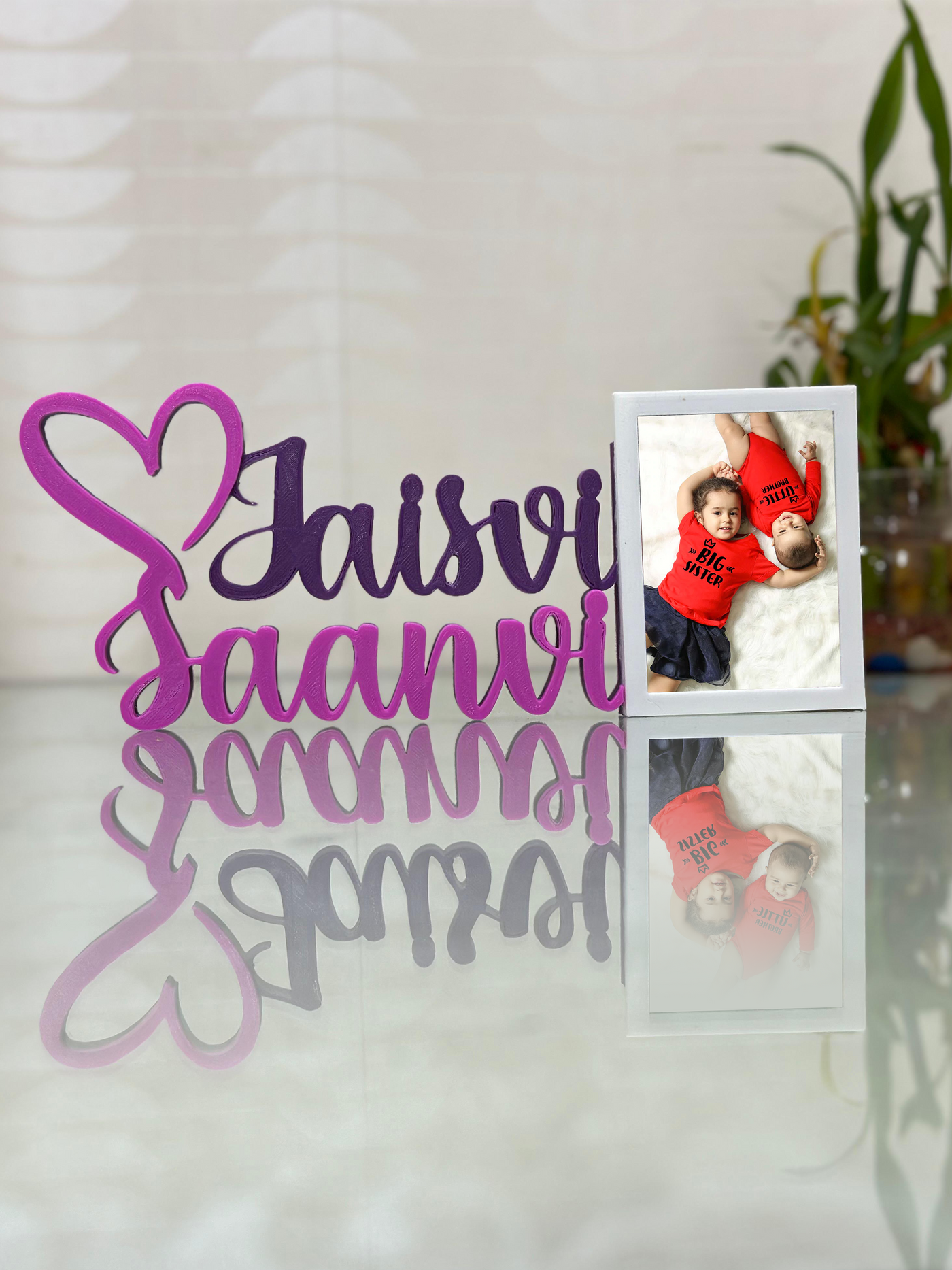 Purple & Pink couple name with Frame