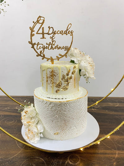 Decades of togetherness Customized Cake Toppers