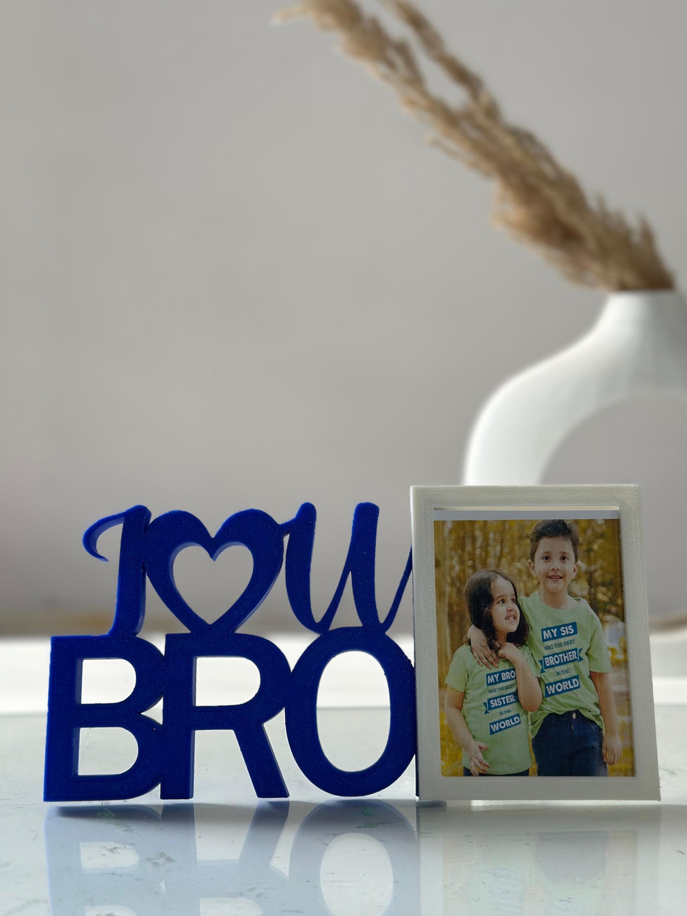 I love U Bro Blue with Frame